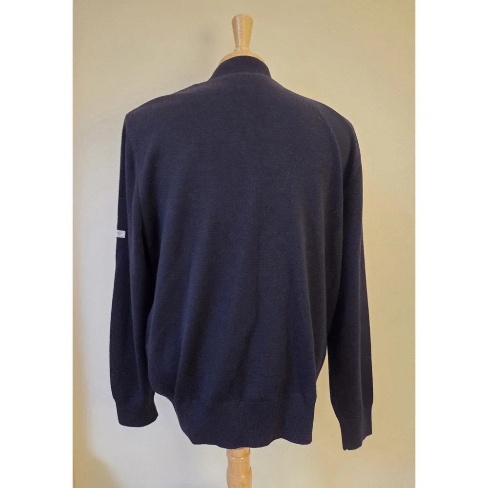 NWOT Saint James Depuis 1889 Full-Zip Wool Sweater Navy Sailor Stripe 46/XL